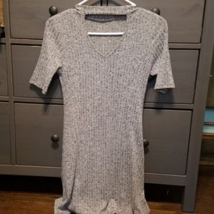 Grey mid- thigh length dress